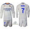 Officiële Voetbalshirt + Korte Broek Real Madrid Hazard 7 Thuis 2021-22 Lange Mouw - Kids